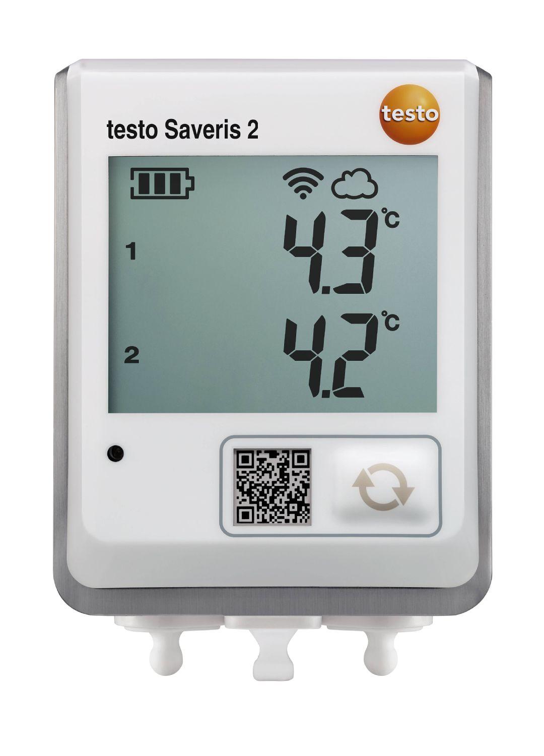 testo Saveris 2-T2 –  WiFi data logger with display and 2 connections for NTC temperature probes (testo Saveris 2-T2)